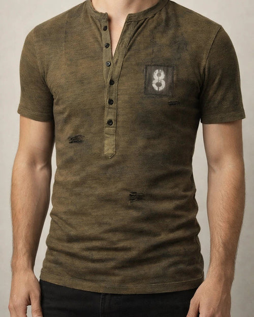 Men's Summer Personality V-neck Retro Military 3D Print Casual Short-sleeved T-shirt Breathable Tops | JRSEE:72ae472a-3247-4dab-b2f2-cdc1dda65e3f