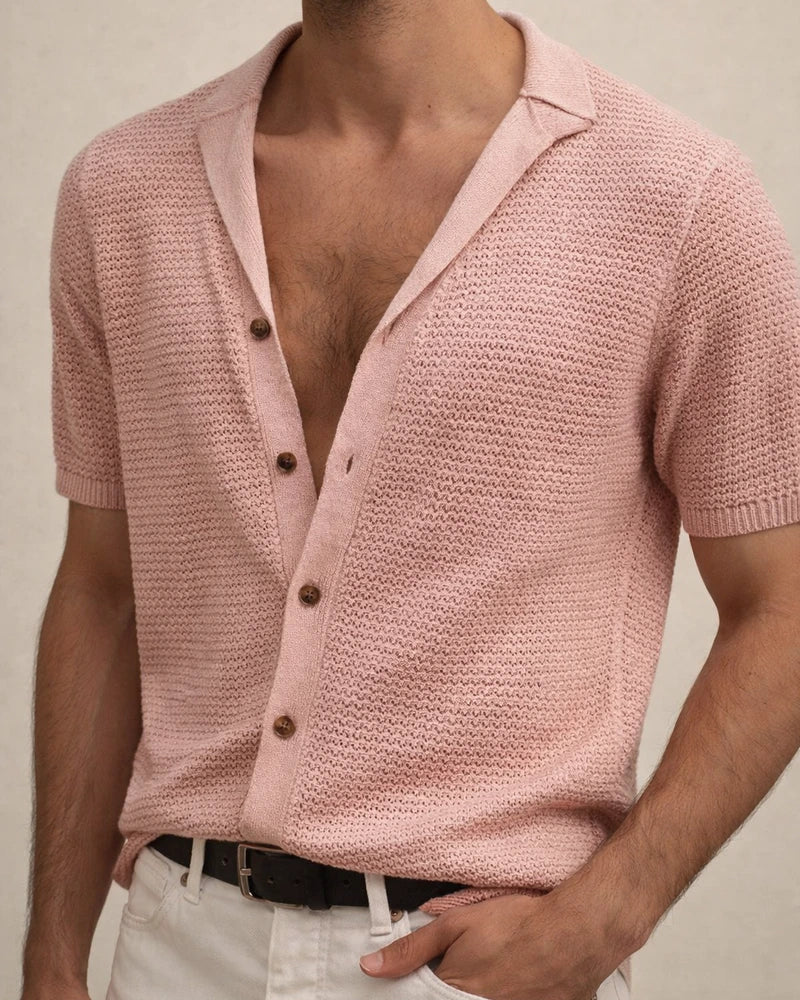 Men's Summer Short Sleeve Knit Shirt Summer Thin Loose Top | JRSEE:9f014901-2ac8-4c48-a465-954844f4ee71