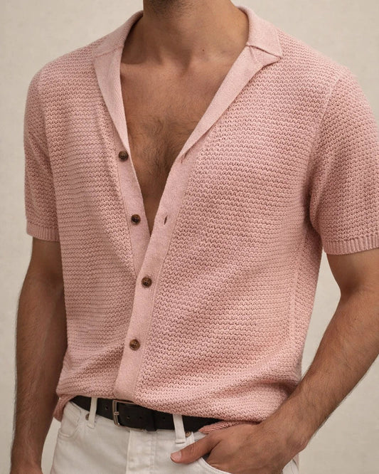 Men's Summer Short Sleeve Knit Shirt Summer Thin Loose Top | JRSEE:9f014901-2ac8-4c48-a465-954844f4ee71