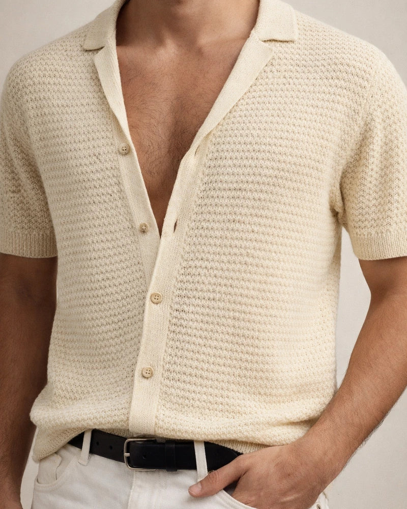 Men's Summer Short Sleeve Knit Shirt Summer Thin Loose Top | JRSEE:b3887ec0-f9f2-445c-84d3-ebd61ed5d62b