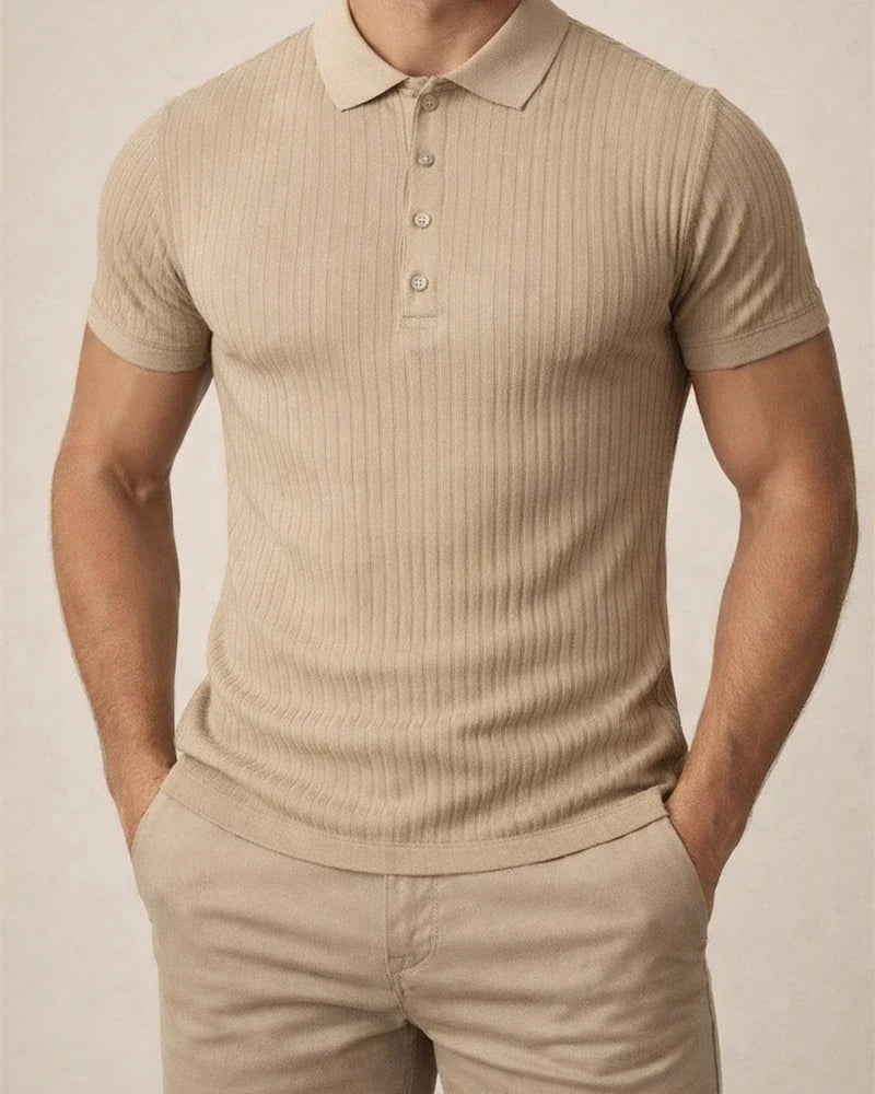 Men's Summer Sports Fitness Leisure Stretch Vertical Stripes Solid Color Short-sleeved Polo Shirt S M L XL 2XL 3XL 4XL 5XL | JRSEE:6ecab1db-b32b-47c8-9c78-53f65629c9fa