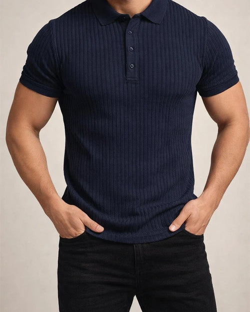 Men's Summer Sports Fitness Leisure Stretch Vertical Stripes Solid Color Short-sleeved Polo Shirt S M L XL 2XL 3XL 4XL 5XL | JRSEE:32b1ac3e-96c7-4995-a1f8-176645bc25d1