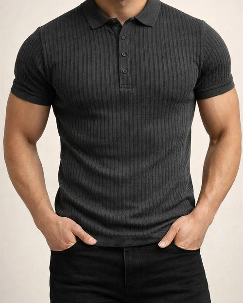 Men's Summer Sports Fitness Leisure Stretch Vertical Stripes Solid Color Short-sleeved Polo Shirt S M L XL 2XL 3XL 4XL 5XL | JRSEE:dda6c2af-1fc7-4f7c-b18d-83cbe8093213