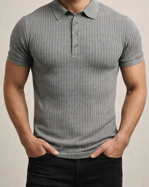 Men's Summer Sports Fitness Leisure Stretch Vertical Stripes Solid Color Short-sleeved Polo Shirt S M L XL 2XL 3XL 4XL 5XL | JRSEE:3645cd58-59a6-4a03-aa78-15a3d8c7ebec