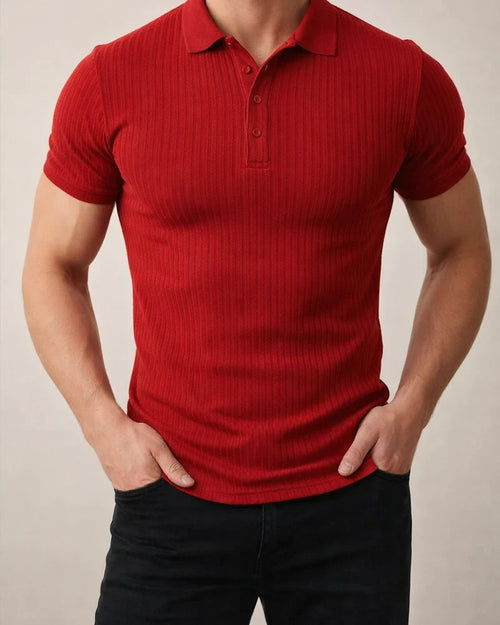 Men's Summer Sports Fitness Leisure Stretch Vertical Stripes Solid Color Short-sleeved Polo Shirt S M L XL 2XL 3XL 4XL 5XL | JRSEE:2c9ed4a8-fd20-4a0f-b835-89af5443c3dd