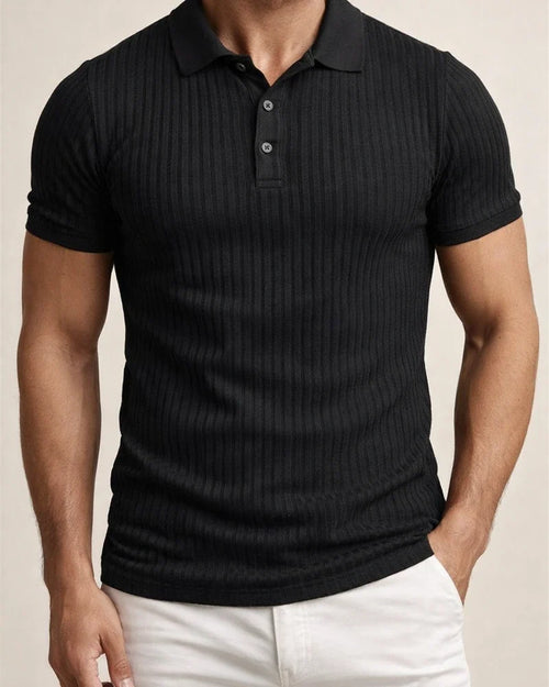 Men's Summer Sports Fitness Leisure Stretch Vertical Stripes Solid Color Short-sleeved Polo Shirt S M L XL 2XL 3XL 4XL 5XL | JRSEE:970ac3b4-54c2-42e2-aadd-9d12018c1e6a