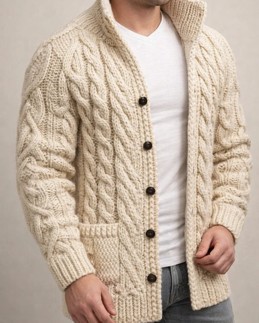 Men's Sweater Cardigan Knit Knitted Solid Color Stand Collar Stylish Casual Outdoor Home Clothing Apparel Winter Fall Black khaki M L XL | JRSEE:96cd4fc2-e113-4a99-824c-bb8c5f65dbf1