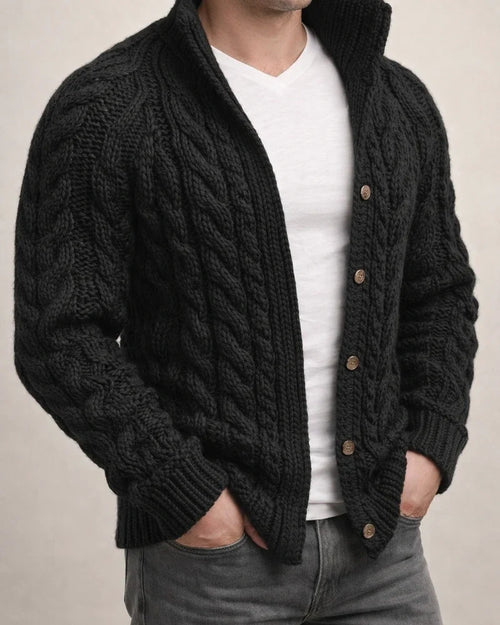 Men's Sweater Cardigan Knit Knitted Solid Color Stand Collar Stylish Casual Outdoor Home Clothing Apparel Winter Fall Black khaki M L XL | JRSEE:6fed0528-6a4f-4616-926b-331237fd7a92