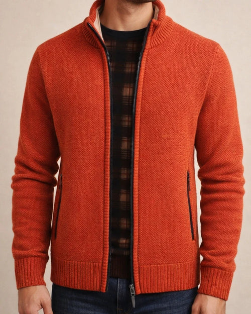 Men's Sweater Cardigan Sweater Zip Sweater Sweater Jacket Fleece Sweater Knit Solid Color Stand Collar Essential Casual Clothing Apparel Winter Black Burgundy S M L | JRSEE:a11bfb6b-6be0-4a9d-90dd-ea08c39f90cf