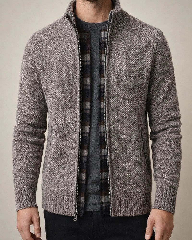 Men's Sweater Cardigan Sweater Zip Sweater Sweater Jacket Fleece Sweater Knit Solid Color Stand Collar Essential Casual Clothing Apparel Winter Black Burgundy S M L | JRSEE:70399f6d-b124-40b3-bcdf-fc1e340efce9