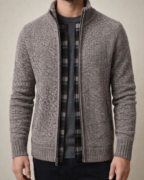 Men's Sweater Cardigan Sweater Zip Sweater Sweater Jacket Fleece Sweater Knit Solid Color Stand Collar Essential Casual Clothing Apparel Winter Black Burgundy S M L | JRSEE:70399f6d-b124-40b3-bcdf-fc1e340efce9