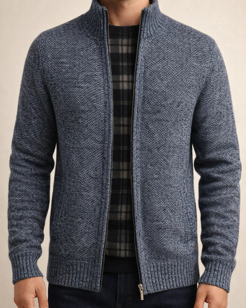 Men's Sweater Cardigan Sweater Zip Sweater Sweater Jacket Fleece Sweater Knit Solid Color Stand Collar Essential Casual Clothing Apparel Winter Black Burgundy S M L | JRSEE:0b1f2f29-6102-4bb4-9e17-a10356dc437b
