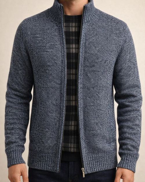 Men's Sweater Cardigan Sweater Zip Sweater Sweater Jacket Fleece Sweater Knit Solid Color Stand Collar Essential Casual Clothing Apparel Winter Black Burgundy S M L | JRSEE:0b1f2f29-6102-4bb4-9e17-a10356dc437b