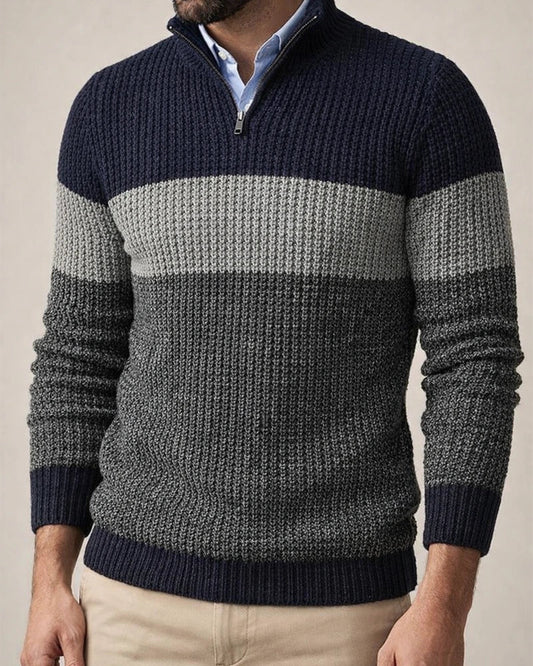 Men's Sweater Pullover Sweater Jumper Ribbed Knit Cropped Zipper Knitted Color Block Stand Collar Basic Stylish Outdoor Daily Clothing Apparel Winter Fall Orange Gray M L XL | JRSEE:1cc2f5fc-8f43-466a-bed1-74c8ec2d3c15