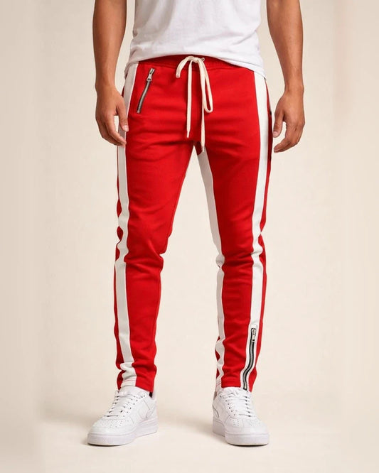 Men's Sweatpants Pants Trousers Trousers Workout Pants Patchwork Drawstring Side Stripe Solid Color Breathable Soft Full Length Outdoor Daily Sports Sporty Casual Slim White / Black Solid red | JRSEE:29116d4c-e8d6-496b-81da-b2739985d014