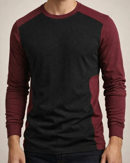 Men's T-shirt Autumn and Winter New Casual Color Blocking Round Neck Pullover Men's Long-sleeved T-shirt Bottoming Shirt | JRSEE:b1abb1a7-cb64-48ea-b4cb-ad1b05a6036b
