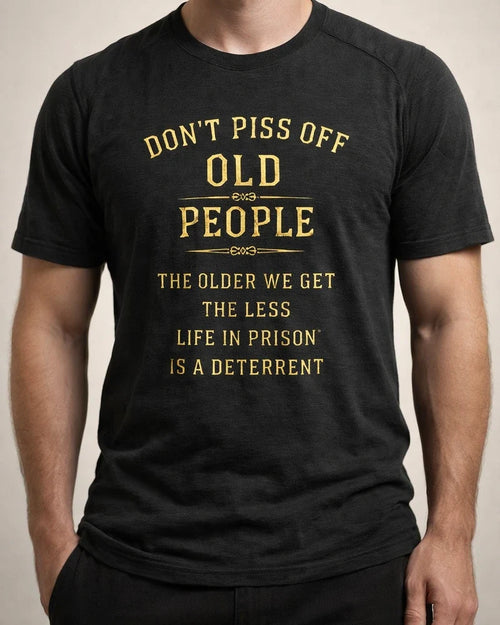 Men's T shirt Tee Graphic Tee Cool Shirt Graphic Prints Letter Print Old People Crew Neck Hot Stamping Street Vacation Short Sleeves Print Clothing Apparel Designer Basic Comfortable | JRSEE:2687d323-6e0c-49e4-827c-97d398de8edd