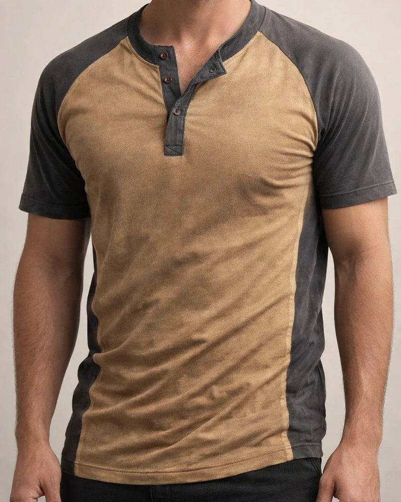 Men's T Shirt Tee Henley Shirt Cool Shirt Color Block Henley Street Vacation Short Sleeves Patchwork Clothing Apparel Designer Basic Modern Contemporary | JRSEE:67b8561e-e55f-4237-87d4-b8945bbdca4d