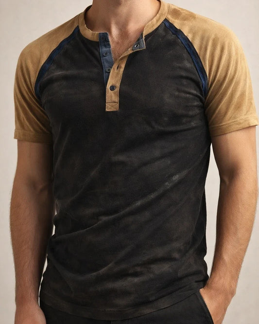 Men's T Shirt Tee Henley Shirt Cool Shirt Color Block Henley Street Vacation Short Sleeves Patchwork Clothing Apparel Designer Basic Modern Contemporary | JRSEE:9ebd0806-5d94-41df-8e74-88225ce72791
