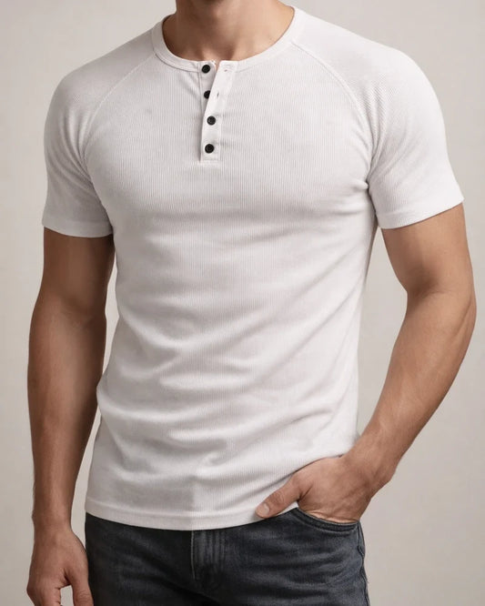 Men's T shirt Tee Henley Shirt Plain Henley Casual Short Sleeve Button-Down Clothing Apparel Classic Casual Esencial | JRSEE:4f6a5fdb-4879-414c-a0d3-3d7f243129e5