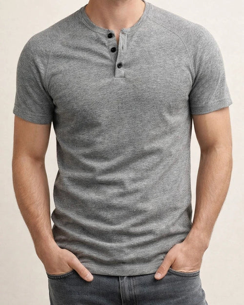 Men's T shirt Tee Henley Shirt Plain Henley Casual Short Sleeve Button-Down Clothing Apparel Classic Casual Esencial | JRSEE:b0b8b0ae-1c11-4d8e-bce9-0fb36b59d635