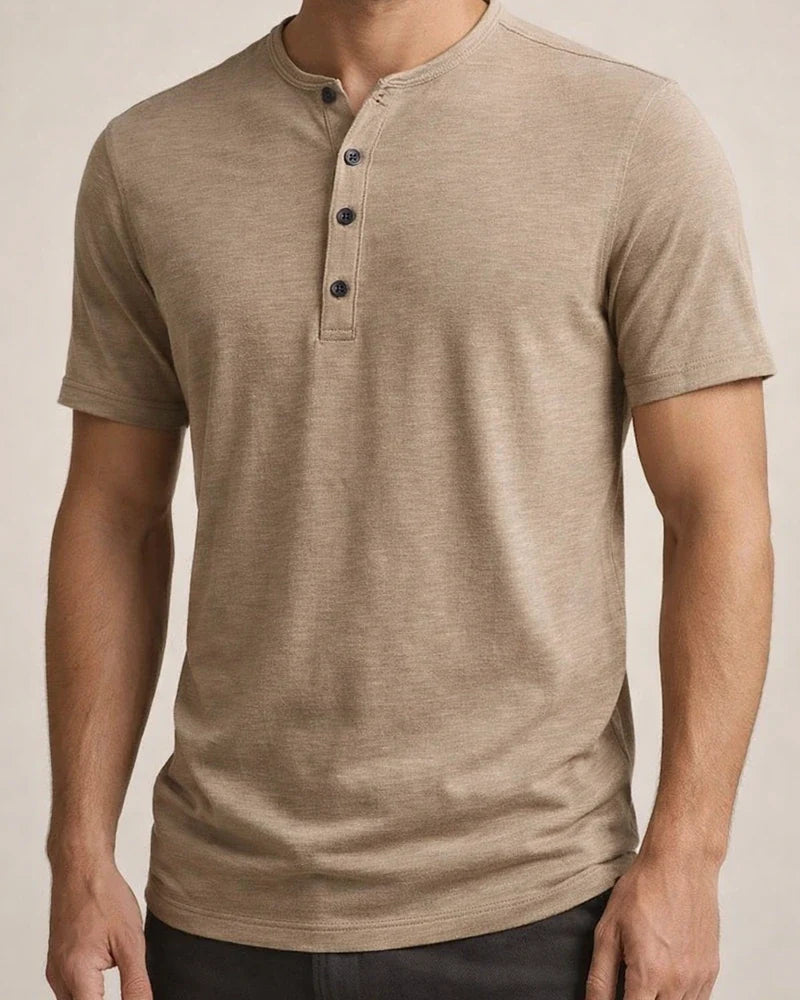 Men's T Shirt Tee Henley Shirt Tee Top Plain Henley Street Vacation Short Sleeves Button Clothing Apparel Designer Basic Modern Contemporary | JRSEE:82f1ce73-f792-4c00-b7e0-bf7ca8273f78