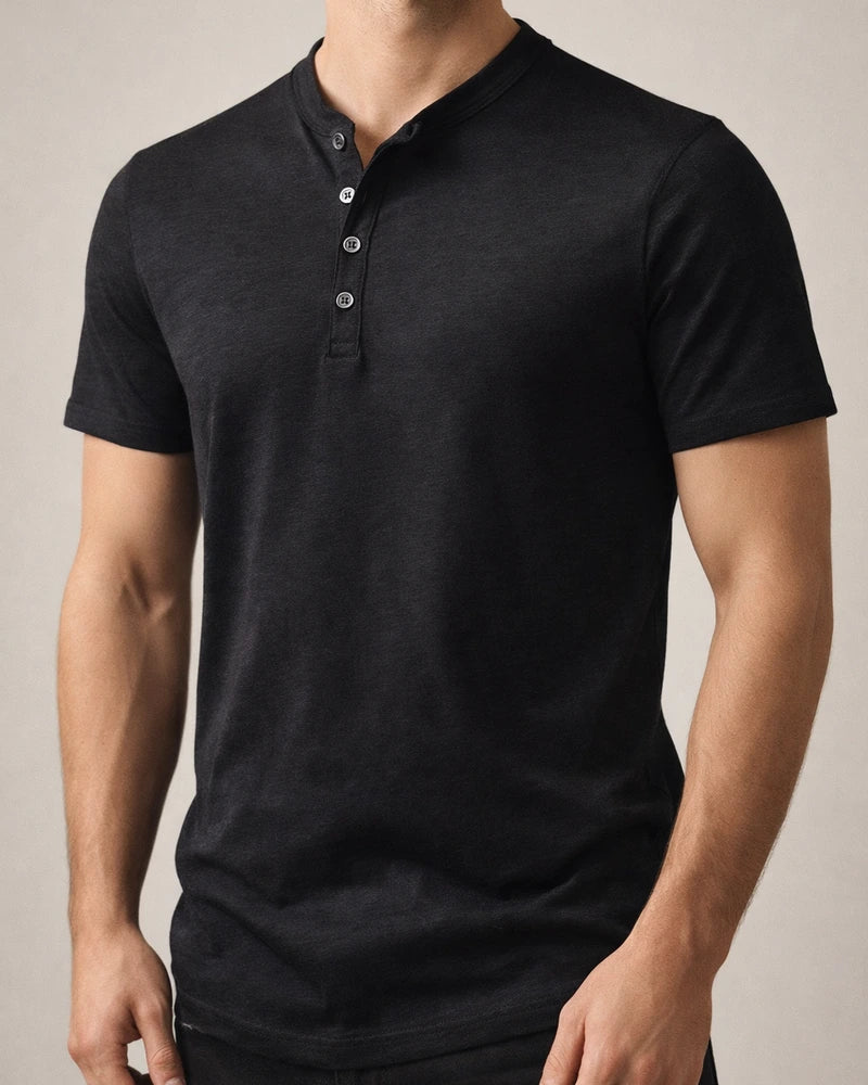 Men's T Shirt Tee Henley Shirt Tee Top Plain Henley Street Vacation Short Sleeves Button Clothing Apparel Designer Basic Modern Contemporary | JRSEE:c1e087be-d9ac-4800-b7f6-e1681340419b