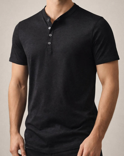 Men's T Shirt Tee Henley Shirt Tee Top Plain Henley Street Vacation Short Sleeves Button Clothing Apparel Designer Basic Modern Contemporary | JRSEE:c1e087be-d9ac-4800-b7f6-e1681340419b