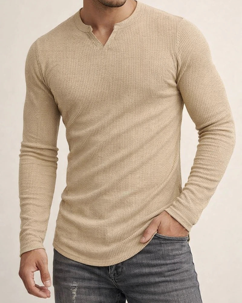 Men's T Shirt Tee Long Sleeve Shirt Plain V Neck Street Sports Long Sleeve Clothing Apparel Fashion Designer Casual Comfortable | JRSEE:aa162f31-e4ae-460d-89a6-6f0f50413c2d
