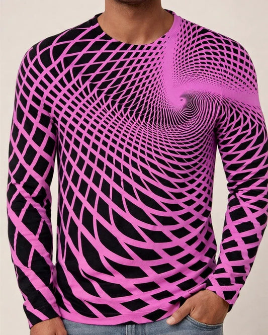 Men's T Shirt Tee Optical Illusion Graphic Prints Crew Neck A B C D E 3D Print Outdoor Street Long Sleeve Print Clothing Apparel Basic Sports Designer Casual | JRSEE:f8c7c94e-9bca-4807-a349-4e3166ff6475