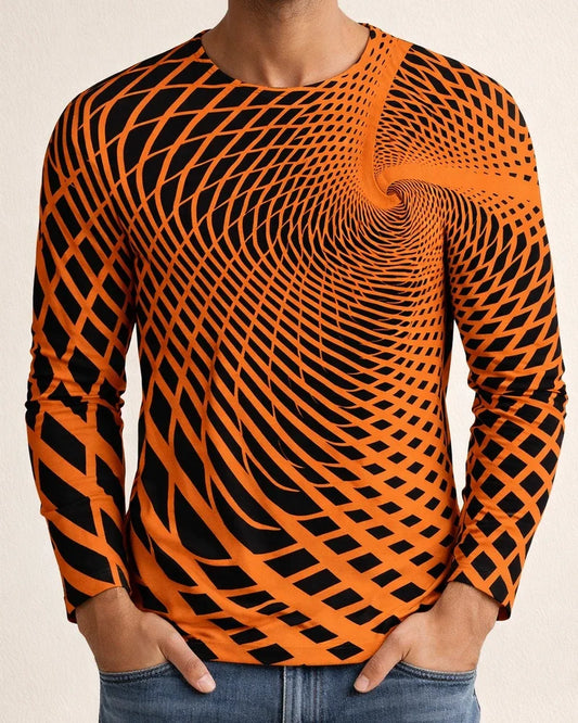 Men's T Shirt Tee Optical Illusion Graphic Prints Crew Neck A B C D E 3D Print Outdoor Street Long Sleeve Print Clothing Apparel Basic Sports Designer Casual | JRSEE:34cbb302-963d-4b9a-ba03-722b35e02fa7