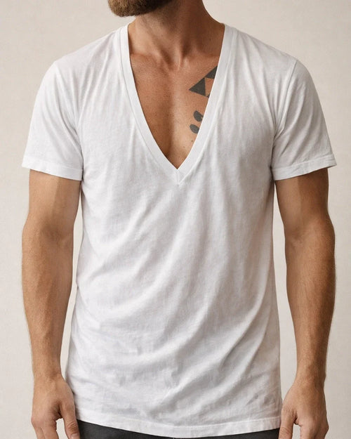 Men's T shirt Tee Plain V Neck Street Sports Short Sleeve Clothing Apparel 100% Cotton Fashion Designer Casual Comfortable | JRSEE:d1c4c0f9-8890-47d1-8e1c-d228800fcb42