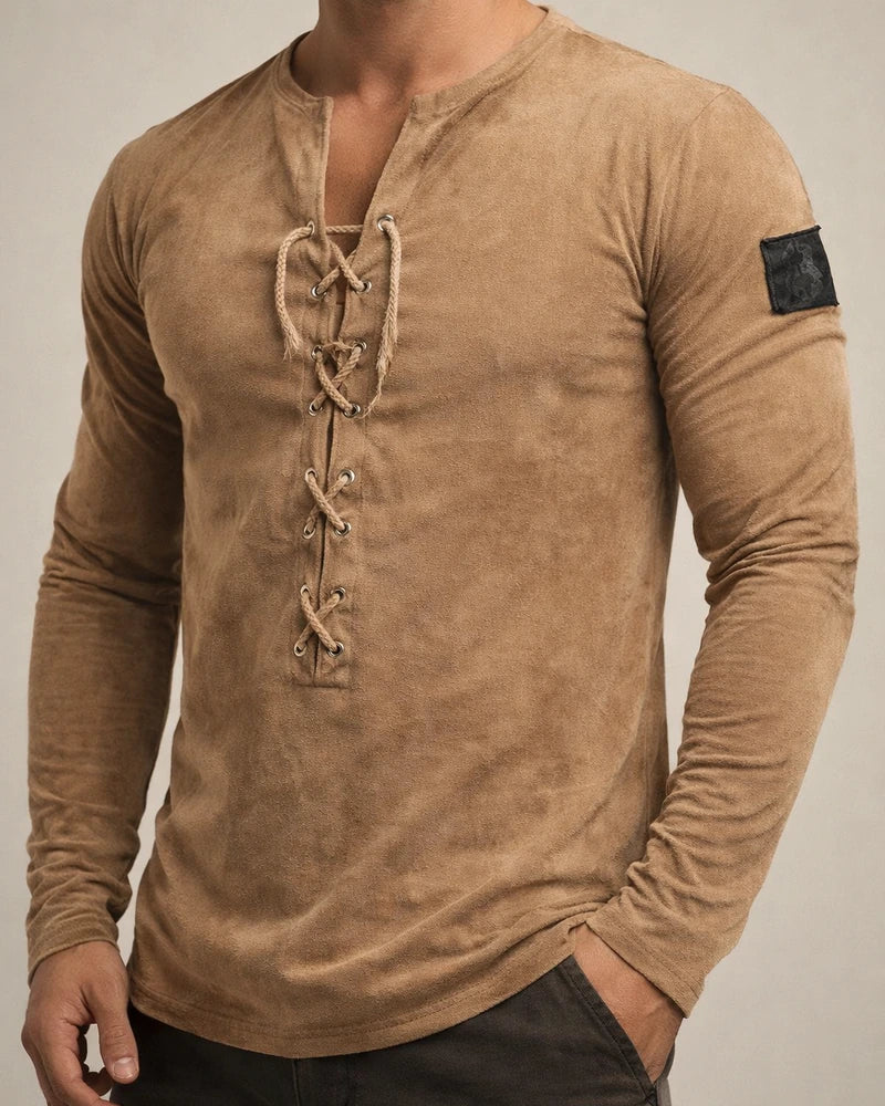 Men's T Shirt Tee Tee Graphic Collar Black Purple Wine Army Green Light Brown 3D Print Outdoor Daily Long Sleeve Lace Up Print Clothing Apparel Basic Designer Casual Classic | JRSEE:00e889fd-13b4-48ef-93ea-8dc2bf3e98c5