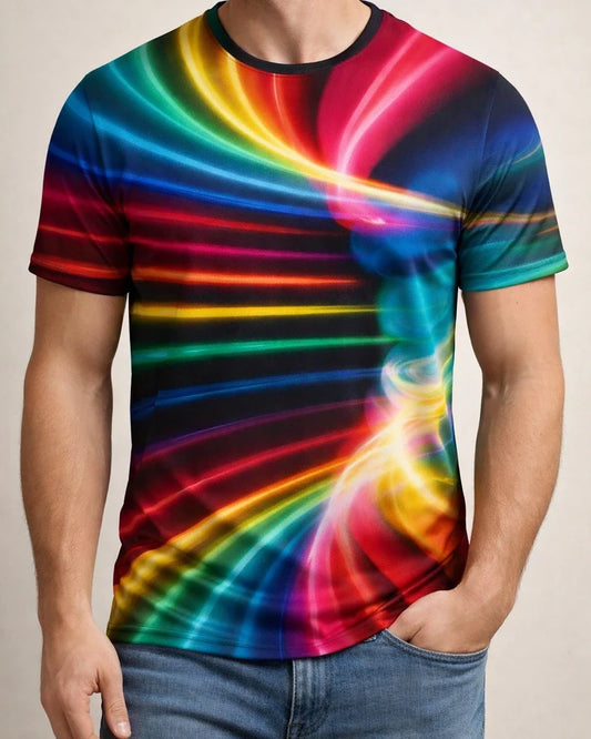 Men's T shirt Tee Tee Graphic Optical Illusion Round Neck Green / Black Green Purple Pink Light Green 3D Print Daily Short Sleeve Print Clothing Apparel Basic Exaggerated | JRSEE:281f3142-9c83-4b2d-9df2-894eea215b2a