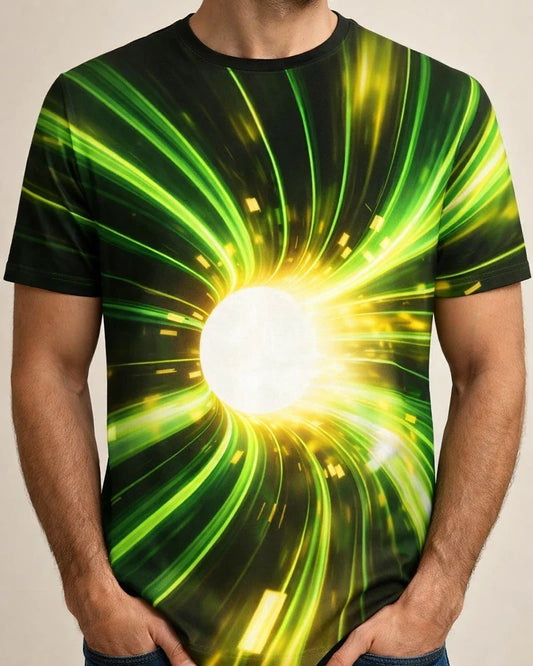 Men's T shirt Tee Tee Graphic Optical Illusion Round Neck Green / Black Green Purple Pink Light Green 3D Print Daily Short Sleeve Print Clothing Apparel Basic Exaggerated | JRSEE:38c04515-23cf-4ed9-ab75-6a8b506eafdf