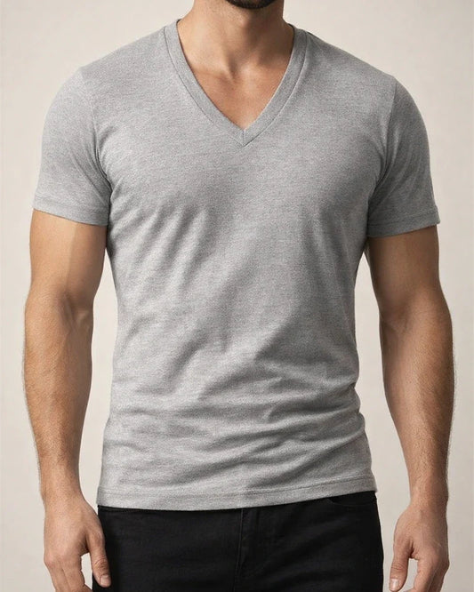 Men's T Shirt Tee Tee Top Plain V Neck Street Vacation Short Sleeves Clothing Apparel Designer Basic Modern Contemporary | JRSEE:4201385e-df75-44d1-a1a5-75a21e132384