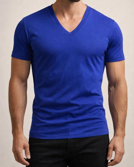 Men's T Shirt Tee Tee Top Plain V Neck Street Vacation Short Sleeves Clothing Apparel Designer Basic Modern Contemporary | JRSEE:7b92629a-7f4b-4622-a338-e675168ec3e6