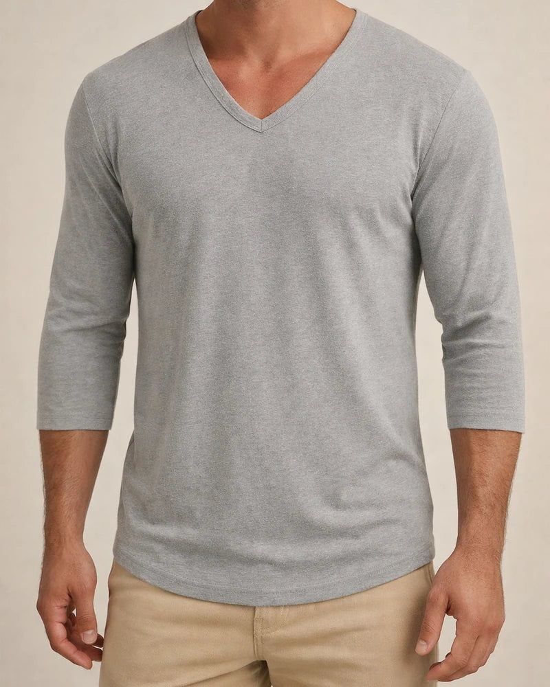 Men's T Shirt Tee Tee V Neck Street Vacation Long Sleeve Clothing Apparel Knit Basic Modern Contemporary | JRSEE:dbc08721-3988-4eb6-b8ad-ecb5448b6504