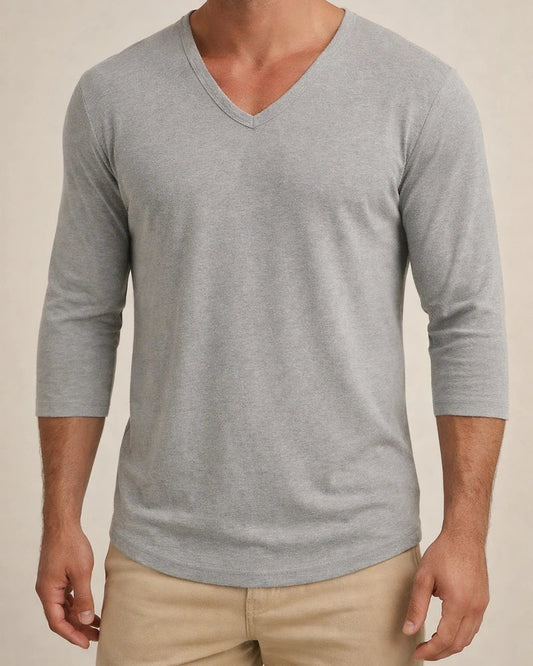 Men's T Shirt Tee Tee V Neck Street Vacation Long Sleeve Clothing Apparel Knit Basic Modern Contemporary | JRSEE:dbc08721-3988-4eb6-b8ad-ecb5448b6504