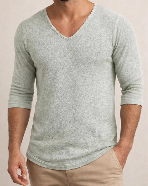 Men's T Shirt Tee Tee V Neck Street Vacation Long Sleeve Clothing Apparel Knit Basic Modern Contemporary | JRSEE:feeecedf-7e0e-4ef0-9039-d30c88fc4e49