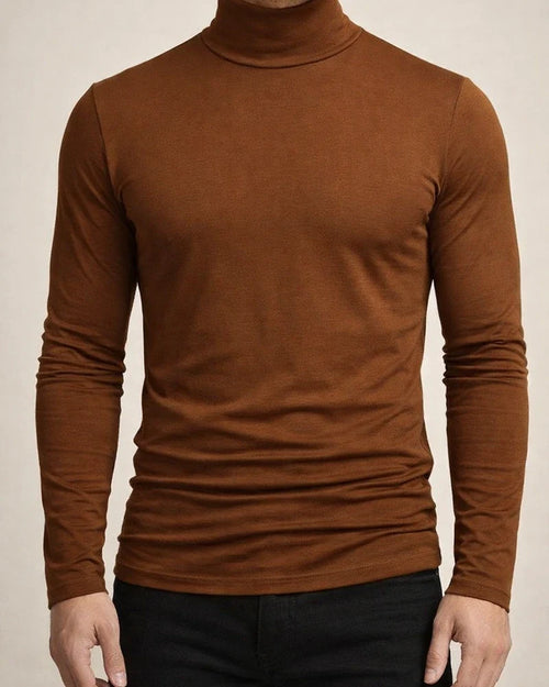 Men's T shirt Tee Turtleneck shirt Plain Rolled collar Outdoor Casual Long Sleeve Clothing Apparel Lightweight Casual Classic Slim Fit | JRSEE:5d828c39-b585-482b-813c-cc67829151f9