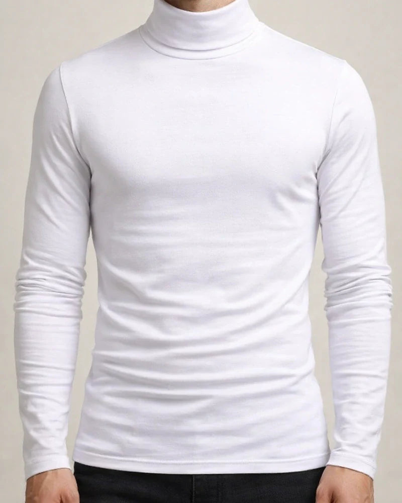 Men's T shirt Tee Turtleneck shirt Plain Rolled collar Outdoor Casual Long Sleeve Clothing Apparel Lightweight Casual Classic Slim Fit | JRSEE:65e5e4ed-c40c-4069-94ee-ceb369166a01