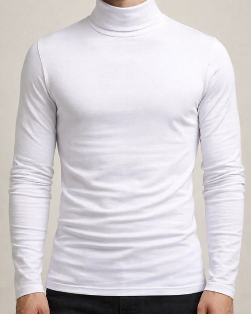 Men's T shirt Tee Turtleneck shirt Plain Rolled collar Outdoor Casual Long Sleeve Clothing Apparel Lightweight Casual Classic Slim Fit | JRSEE:65e5e4ed-c40c-4069-94ee-ceb369166a01