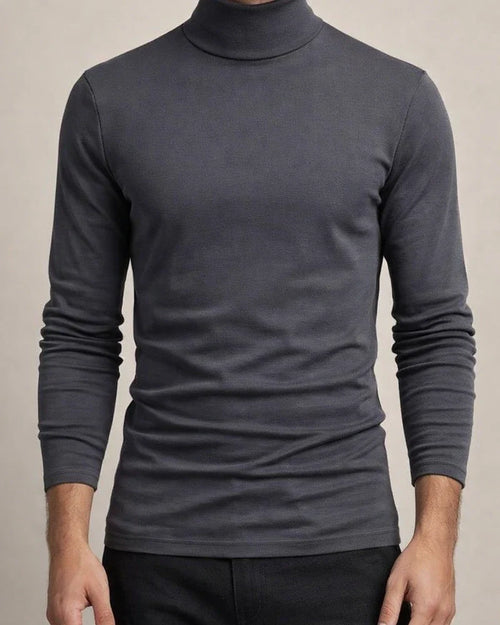 Men's T shirt Tee Turtleneck shirt Plain Rolled collar Outdoor Casual Long Sleeve Clothing Apparel Lightweight Casual Classic Slim Fit | JRSEE:823cc379-9fd0-4027-ae72-14bc5f9d3792