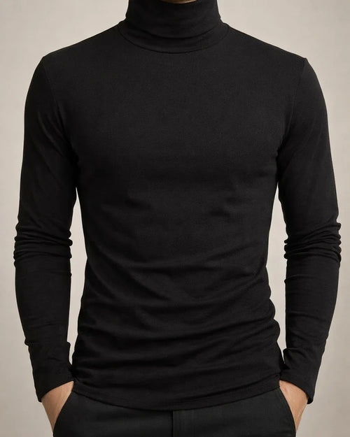Men's T shirt Tee Turtleneck shirt Plain Rolled collar Outdoor Casual Long Sleeve Clothing Apparel Lightweight Casual Classic Slim Fit | JRSEE:6e7a7964-ad37-4151-90c6-70585034f551