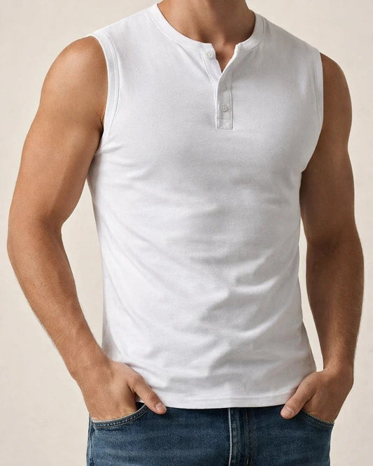 Men's Tank Top Vest Top Undershirt Sleeveless Shirt Solid Color Henley Street Casual Short Sleeve Button-Down Clothing Apparel Fashion Basic Classic Comfortable | JRSEE:46c027cc-b22b-420a-ad50-78b834a84508