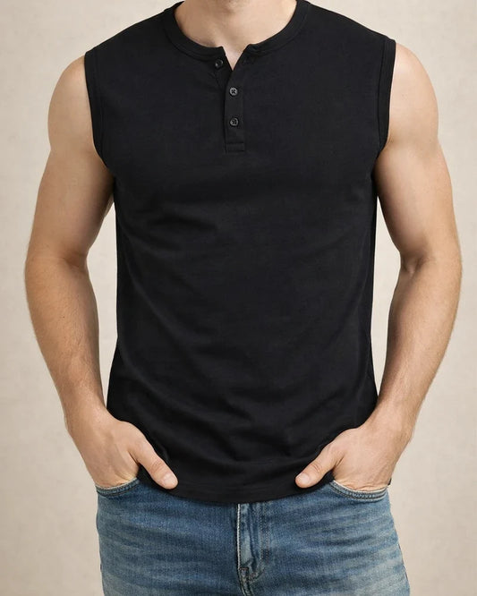 Men's Tank Top Vest Top Undershirt Sleeveless Shirt Solid Color Henley Street Casual Short Sleeve Button-Down Clothing Apparel Fashion Basic Classic Comfortable | JRSEE:4aed0457-2406-4648-81d9-e187861bac53