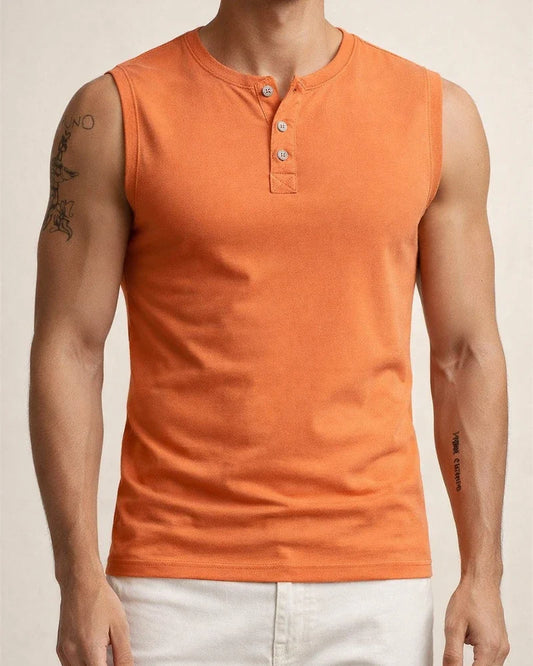 Men's Tank Top Vest Top Undershirt Sleeveless Shirt Solid Color Henley Street Casual Short Sleeve Button-Down Clothing Apparel Fashion Basic Classic Comfortable | JRSEE:cde639d1-fb46-417b-b23f-2769a5486e59