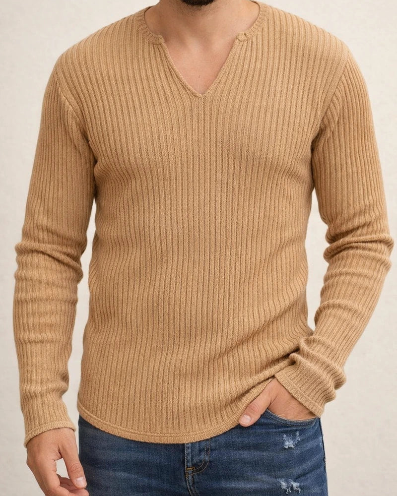 Men's Trend Autumn Deep V-neck Men's New Pullover Solid Color Casual Daily Popular Knit Long Sleeve Shirt | JRSEE:002d42a7-1f66-4c17-b895-dd8955899bef