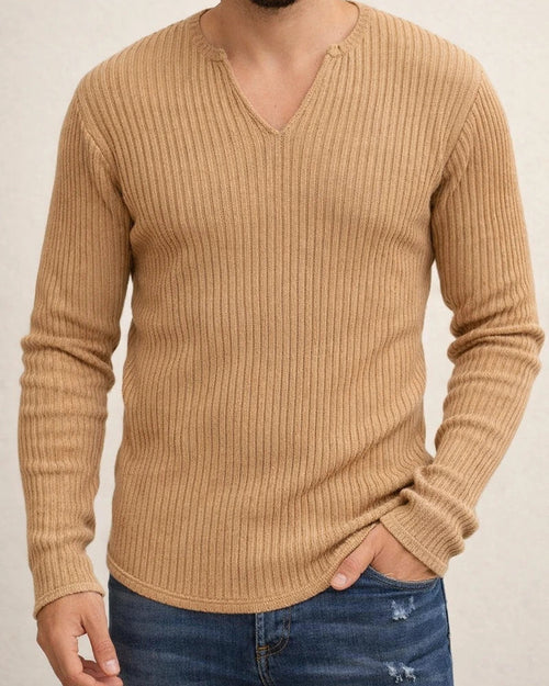 Men's Trend Autumn Deep V-neck Men's New Pullover Solid Color Casual Daily Popular Knit Long Sleeve Shirt | JRSEE:002d42a7-1f66-4c17-b895-dd8955899bef